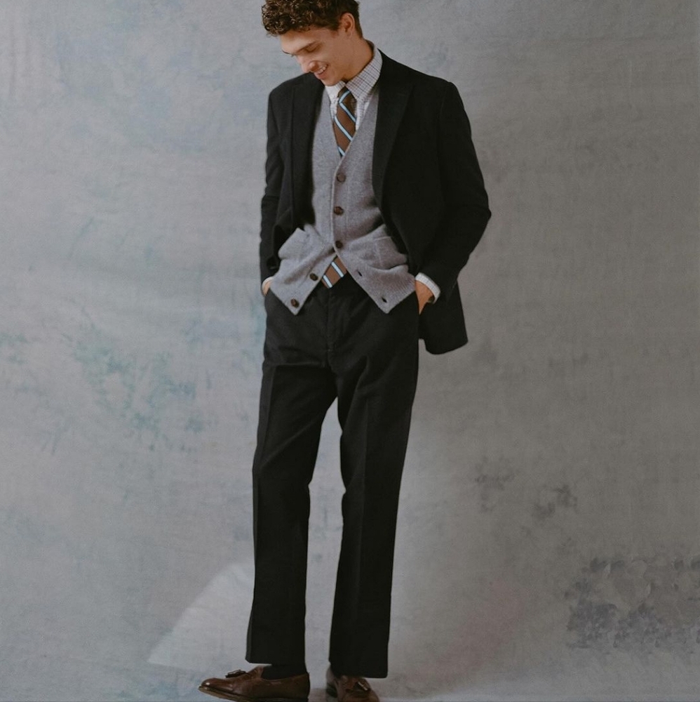 Men's Gray Cardigan Sweater